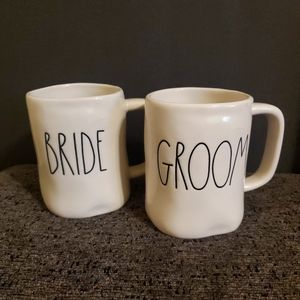 Rae Dunn Wedding Mugs Bride and Groom